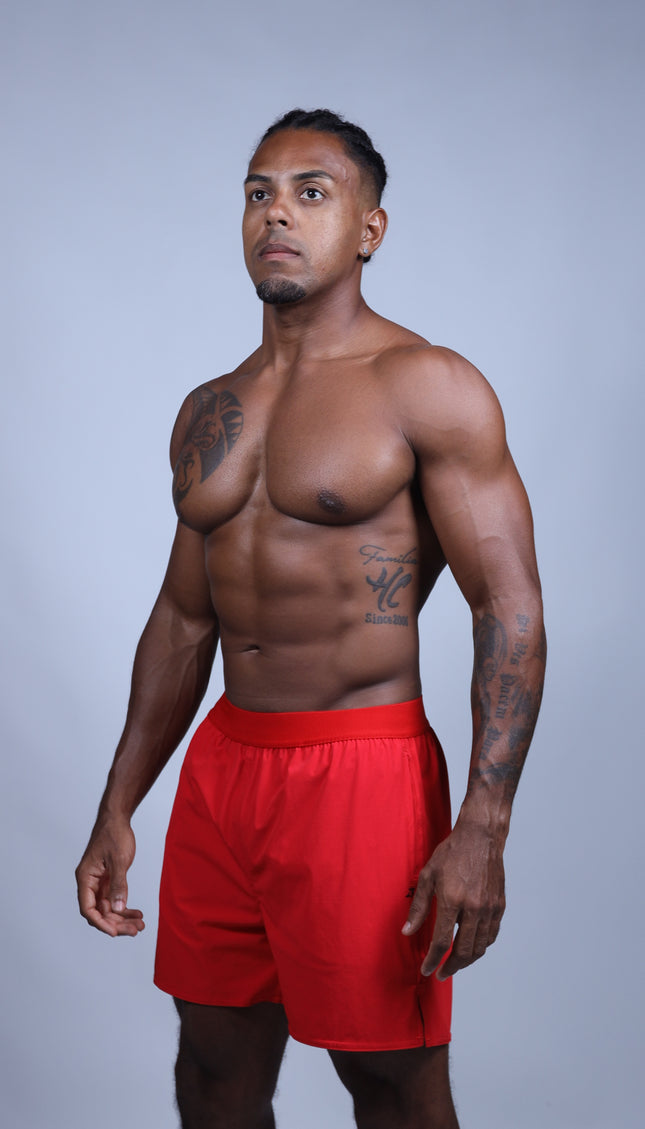 Short ZB Cross Grid Vermelho