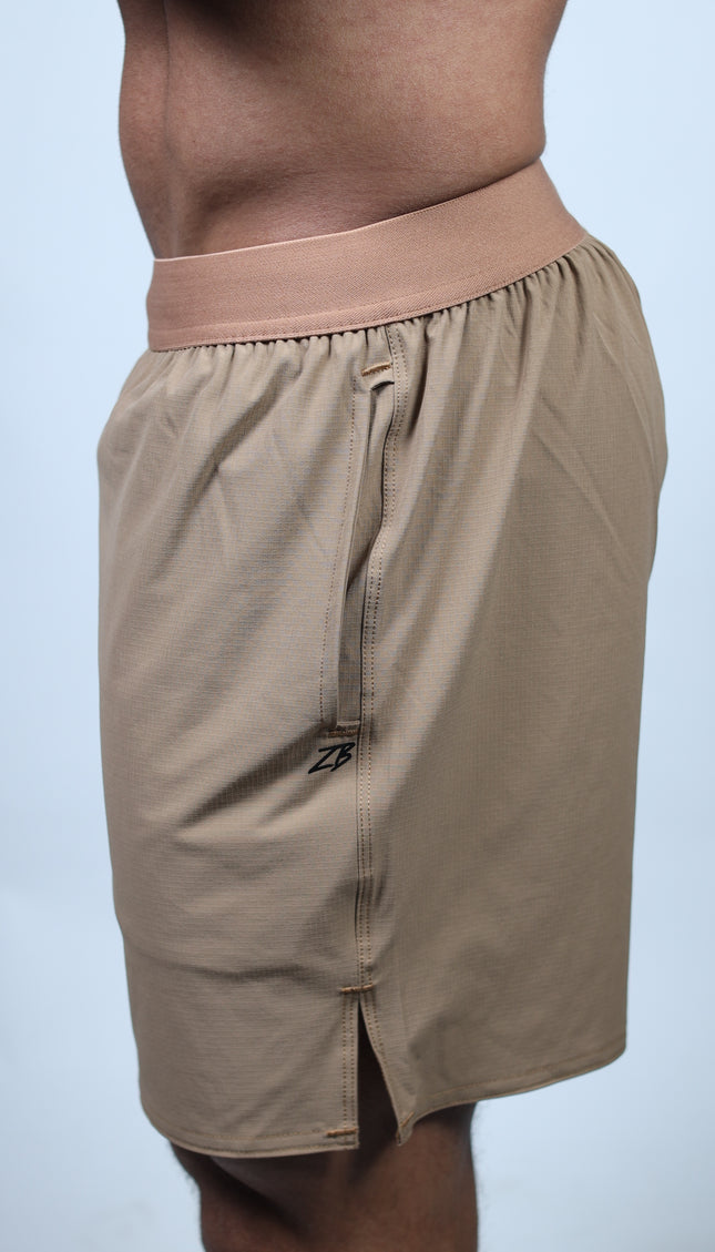 Short ZB Cross Grid Caramelo