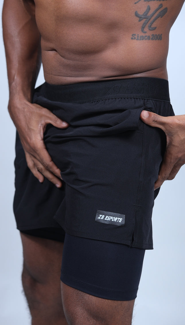 Short ZB Cross Compress (2em1) Ultra Black/Black