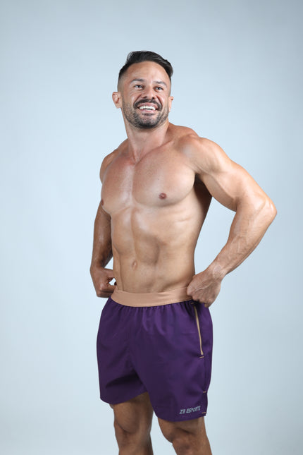 Short ZB Cross Tech Power Roxo/Caramelo