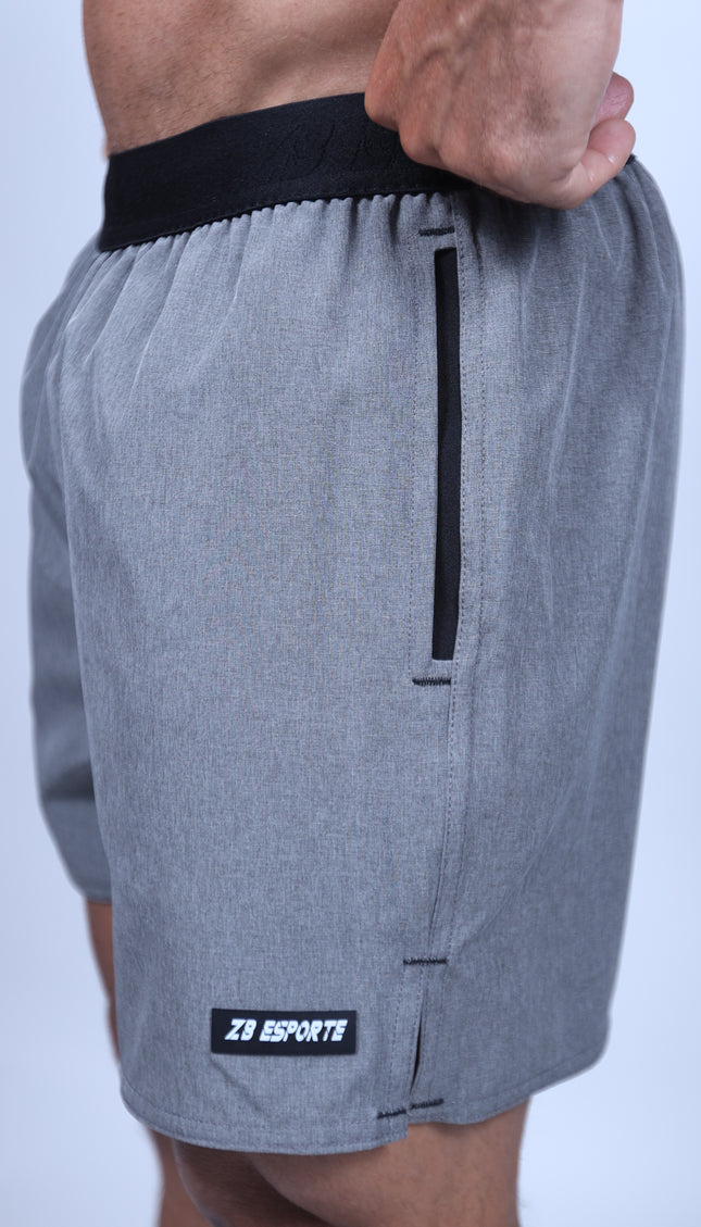 Short ZB Cross Mesclado Grafite/Preto