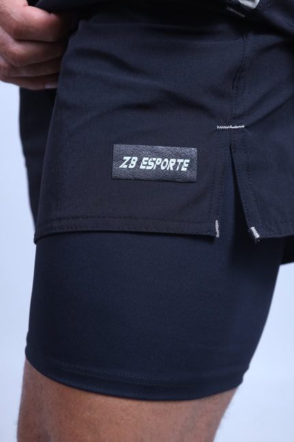 Short ZB Cross Compress (2em1) Ultra Black/Matte