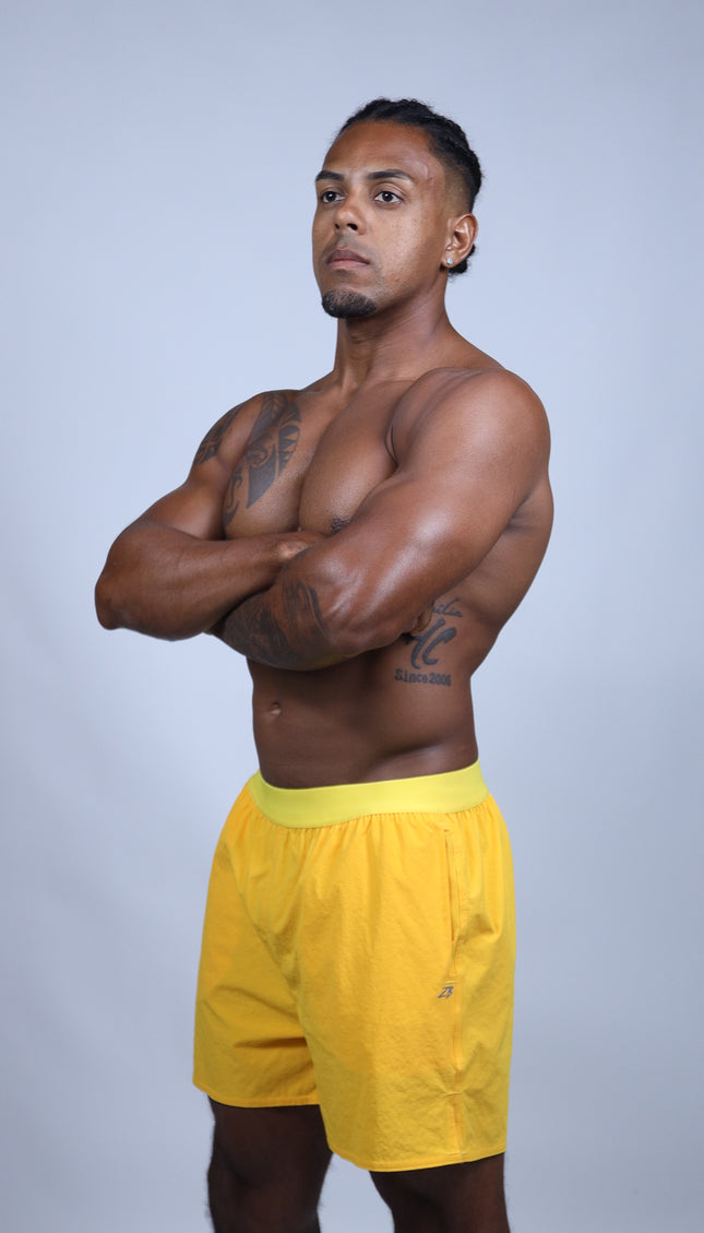 Short ZB Cross Grid Amarelo