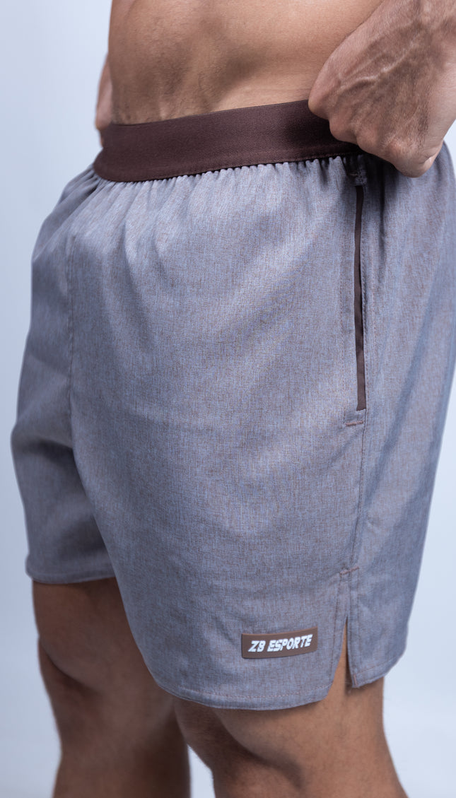 Short ZB Cross Mesclado Granito/Café