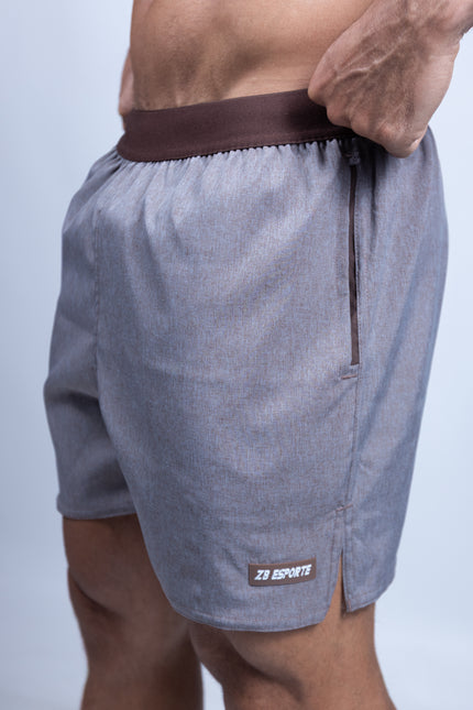 Short ZB Cross Mesclado Granito/Café